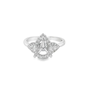 Nelson Lady's White 14 Karat Diamond Cluster Halo Ring Mounting