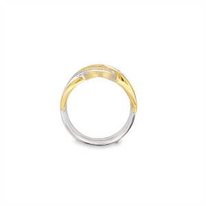 Two-Tone 18 Karat Milgrain Twisted Ring Wrap/Guard