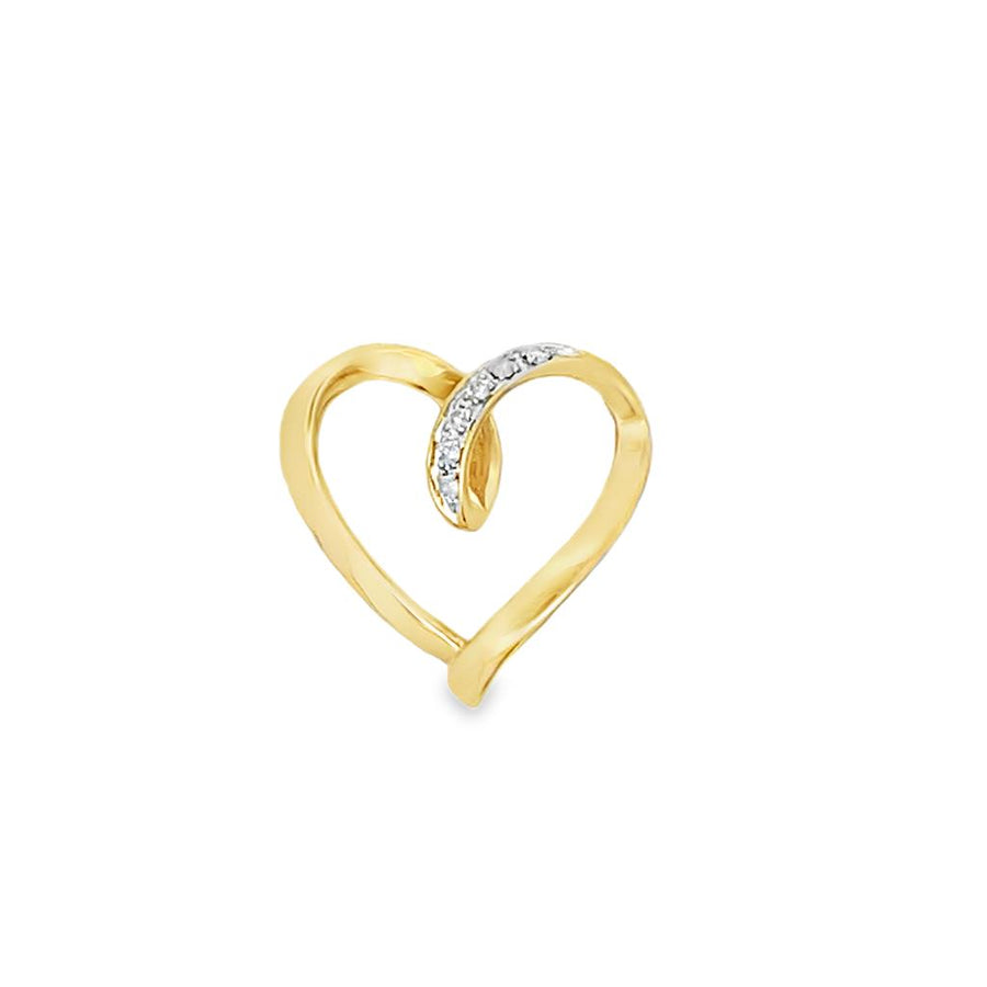 Yellow 14 Karat 19.85X20.20mm Diamond Open Heart Estate Jewelry With 6