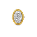 18 Karat Yellow Sloane Street Oval Pave Diamond Ring Estate Jewelry Si